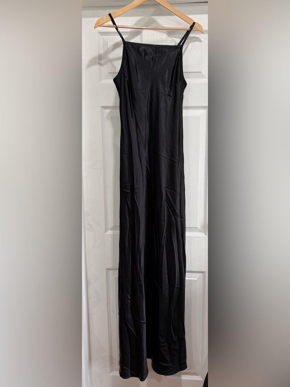 Black Maxi Slip Dress with Spaghetti Straps